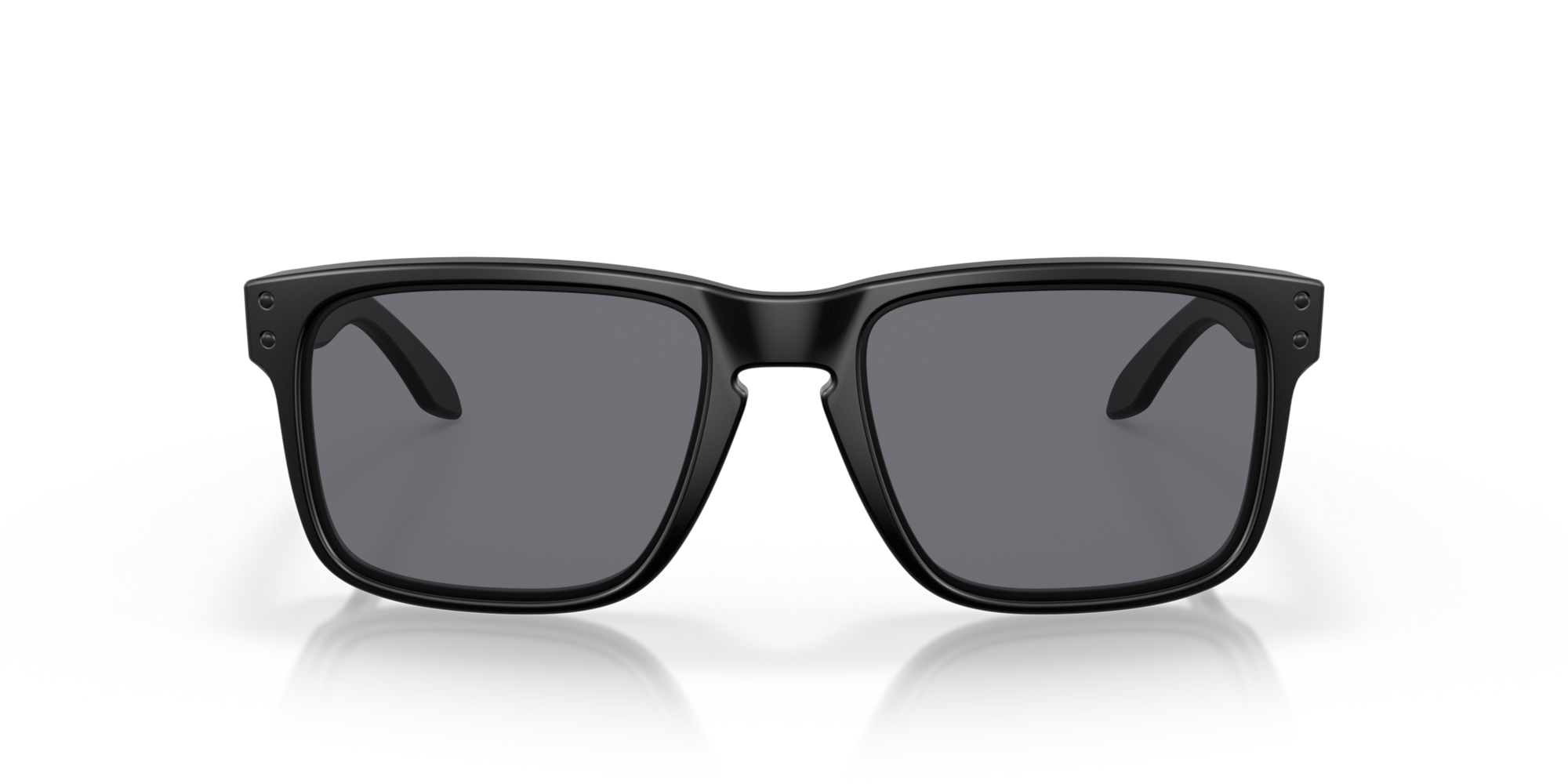 Black sunglasses with dark lenses on a white background