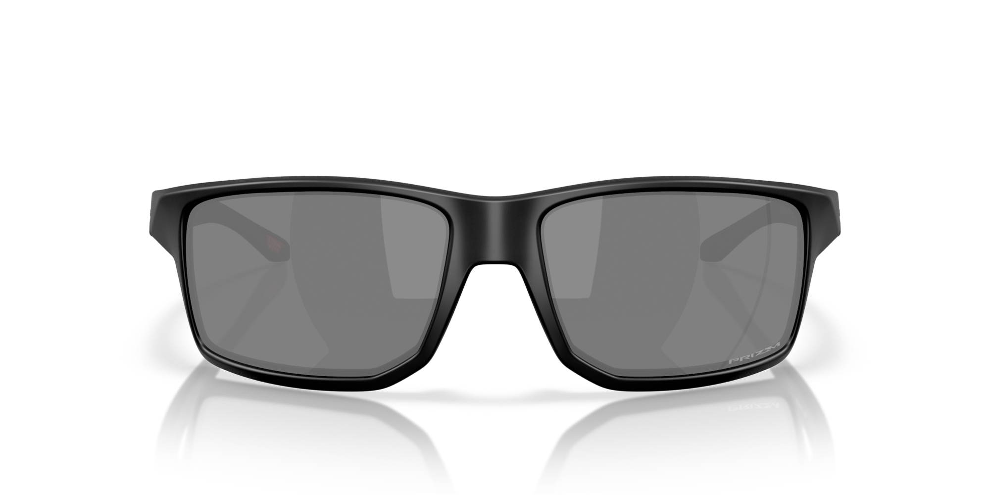 Black sunglasses with dark lenses on a white background