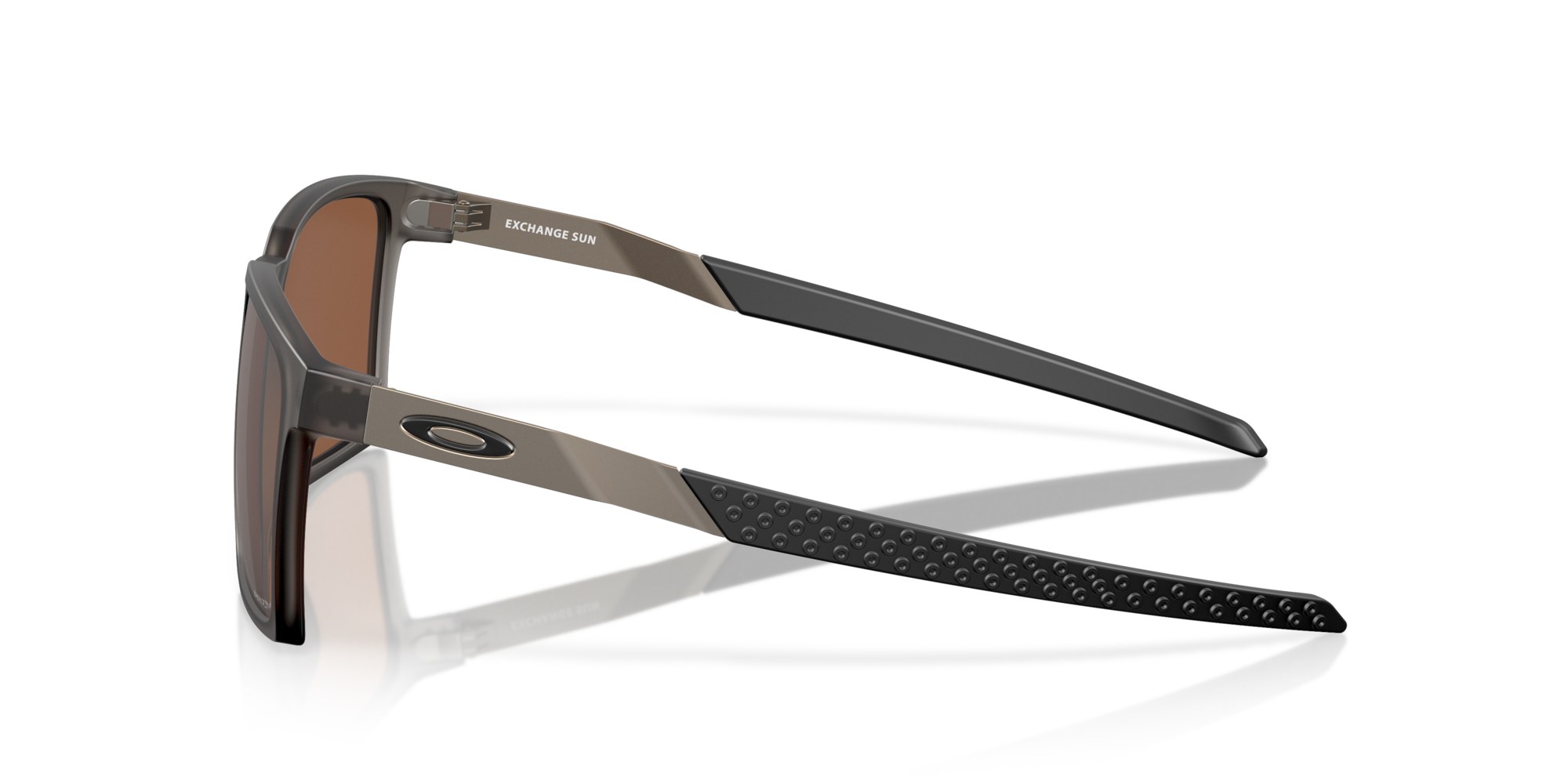 Sunglasses with a carbon fiber frame on a white background