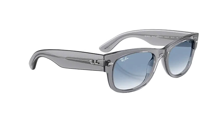 Gray sunglasses with gradient lenses on a white background