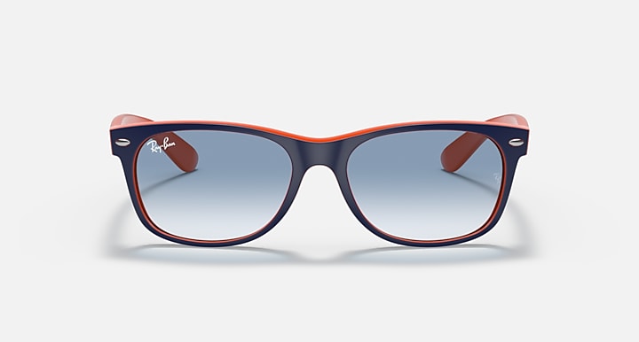 Ray Ban New Wayfarer Color Mix Polished Blue on Orange with Light Blue Gradient lenses 6