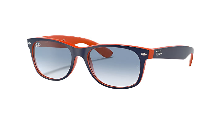 Ray Ban New Wayfarer Color Mix Polished Blue on Orange with Light Blue Gradient lenses 1