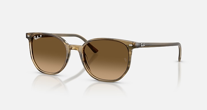 Ray Ban Elliot Polished Striped Green Frame with Polarized Brown Gradient Lenses 2
