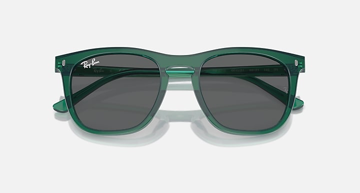 Ray Ban RB2210 Polished Transparent Green Frame with Dark Grey Lenses 6
