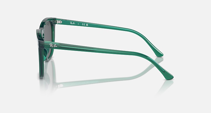 Ray Ban RB2210 Polished Transparent Green Frame with Dark Grey Lenses 4