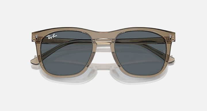 Ray Ban RB2210 Polishes Transparent Brown with Blue Lenses 6