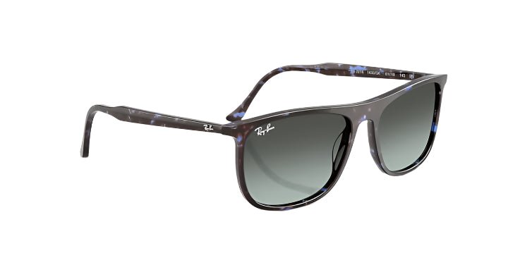 Ray Ban RB2216 Polished Havana Blue Turtle Frame with Blue Vintage Gradient Black Lenses 1
