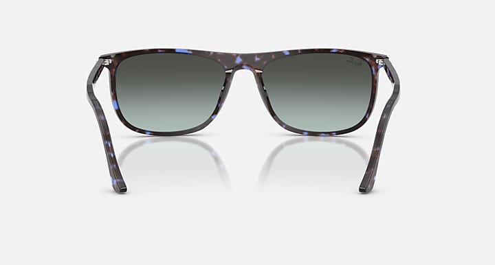 Ray Ban RB2216 Polished Havana Blue Turtle Frame with Blue Vintage Gradient Black Lenses 5