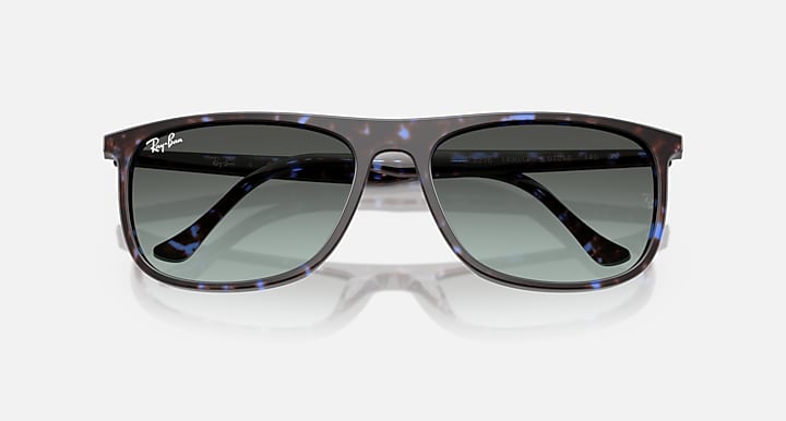 Ray Ban RB2216 Polished Havana Blue Turtle Frame with Blue Vintage Gradient Black Lenses 6