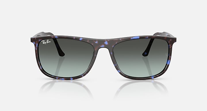 Ray Ban RB2216 Polished Havana Blue Turtle Frame with Blue Vintage Gradient Black Lenses 3