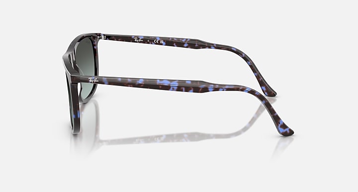 Ray Ban RB2216 Polished Havana Blue Turtle Frame with Blue Vintage Gradient Black Lenses 4