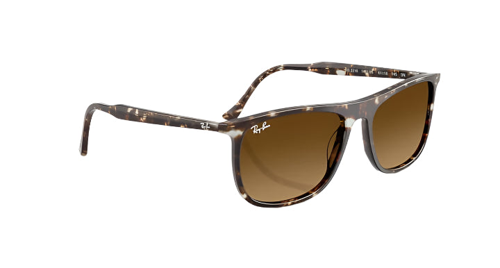 Ray Ban RB2216 Polished Havana YellowTurtle Frame with Gradient Brown Lenses