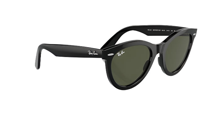 Ray Ban Wayfarer Way Polished Black Frame with Green Lenses 1