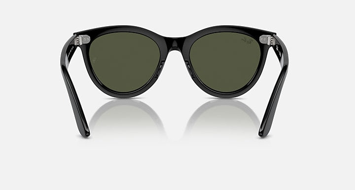 Ray Ban Wayfarer Way Polished Black Frame with Green Lenses 5