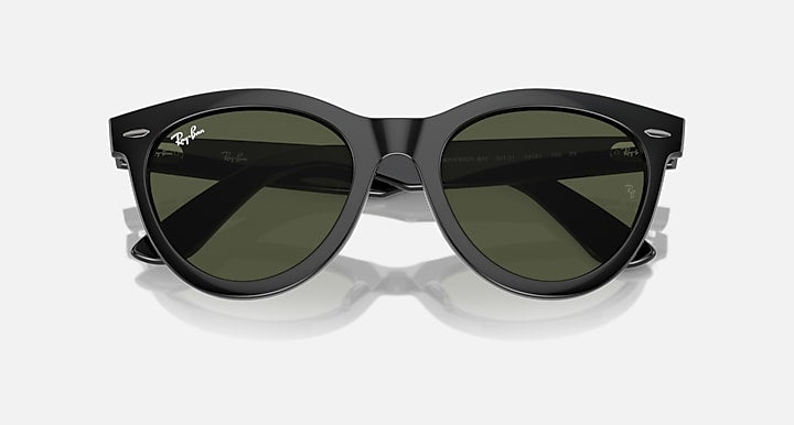 Ray Ban Wayfarer Way Polished Black Frame with Green Lenses 6