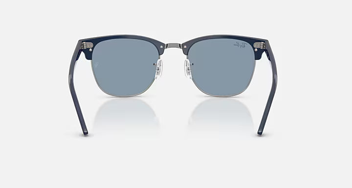 Ray Ban Clubmaster Classic Matte Blue & Gunmetal Frame with Blue Lenses 5