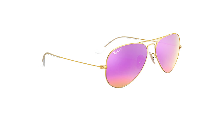 Ray Ban Aviator Flash Lenses Matte Gold with Cyclamen Flash Lenses 1