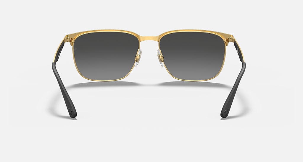 Ray Ban RB3569 Polished Black on Gold Grey Mirror Silver Gradient 5