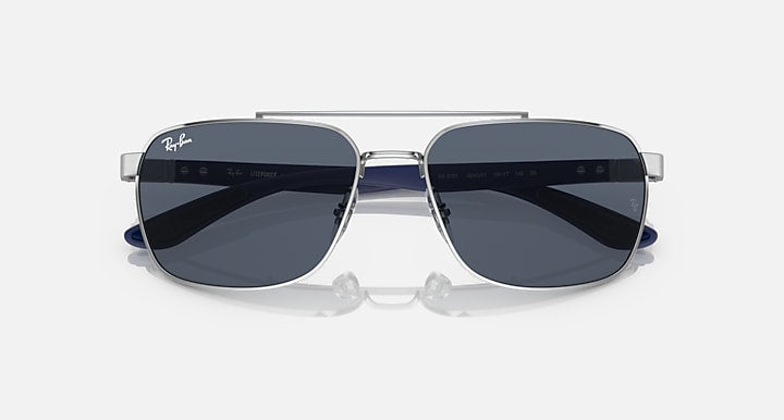 Ray Ban RB3701 Polished Silver with Dark Grey Lenses 2