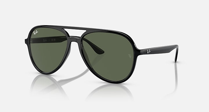 Ray Ban RB4376 Polished Black with Dark Green Lenses 2