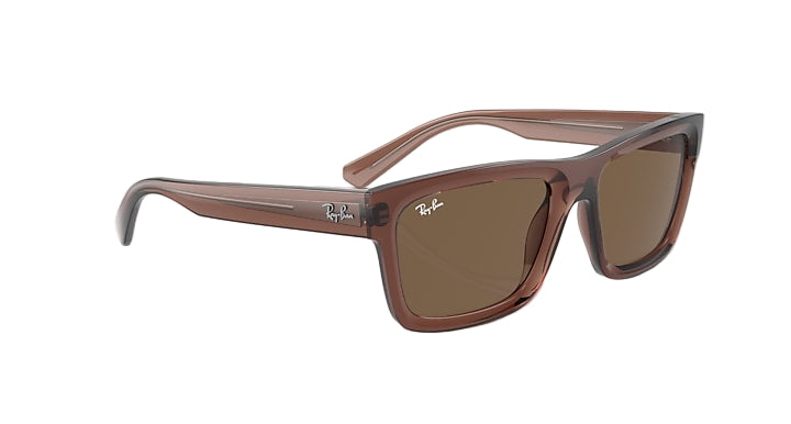 Ray Ban Warren Bio-Based Polished Transparent Brown Frame with Dark Brown Lenses 1