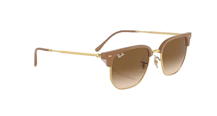 Ray Ban New Clubmaster Polished Beige On Gold with Light Brown Lenses 1