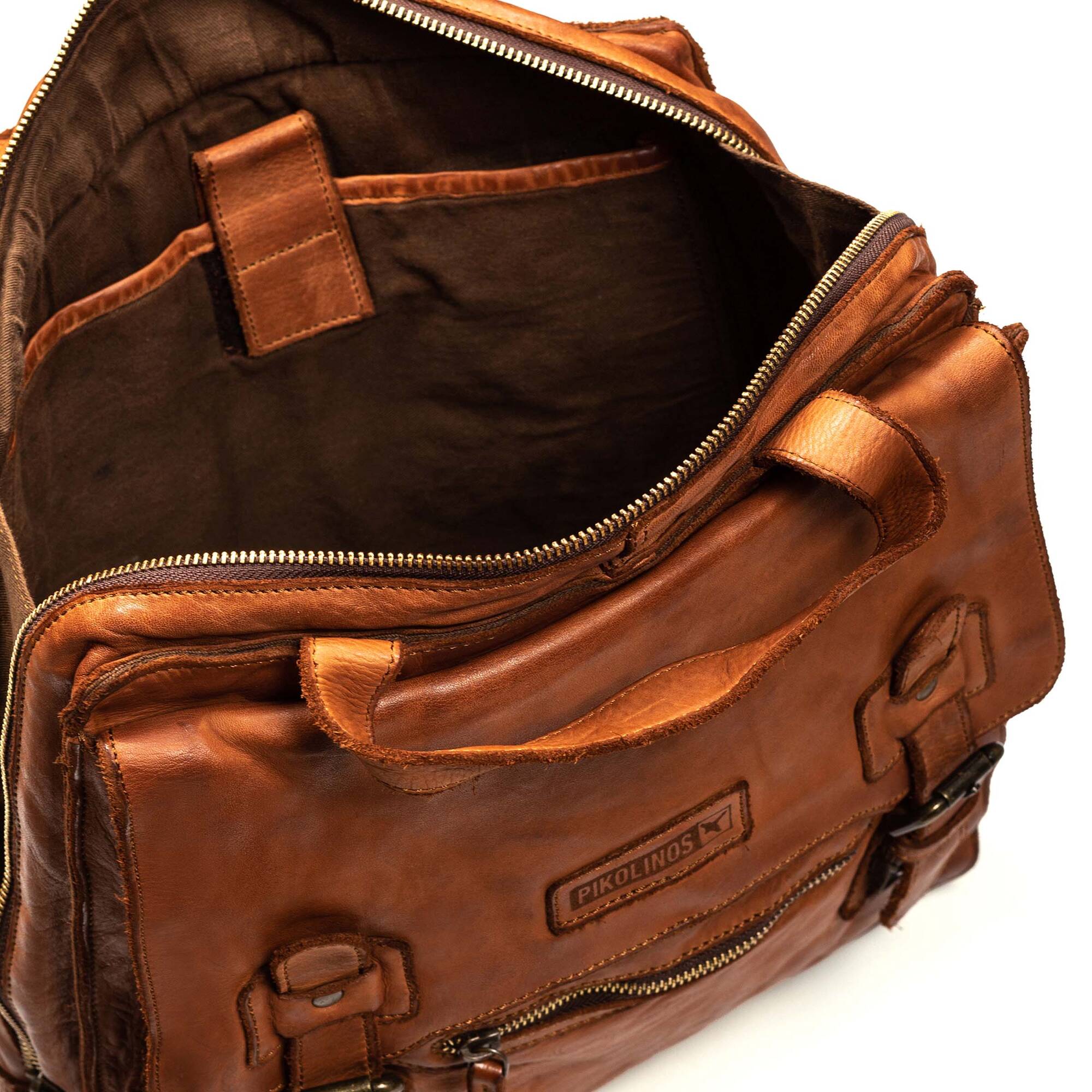 Men's Pikolinos Caimari Washed line Bag Color: Cognac