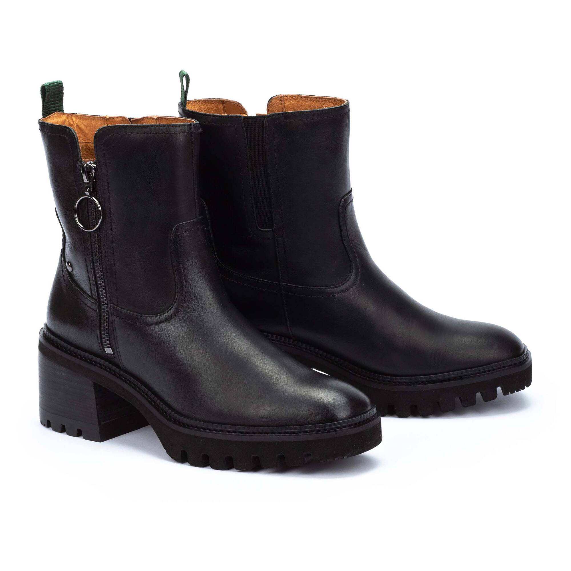 Women's Pikolinos Valladolid Ankle Boots with Mi-Heel and Studded Treads