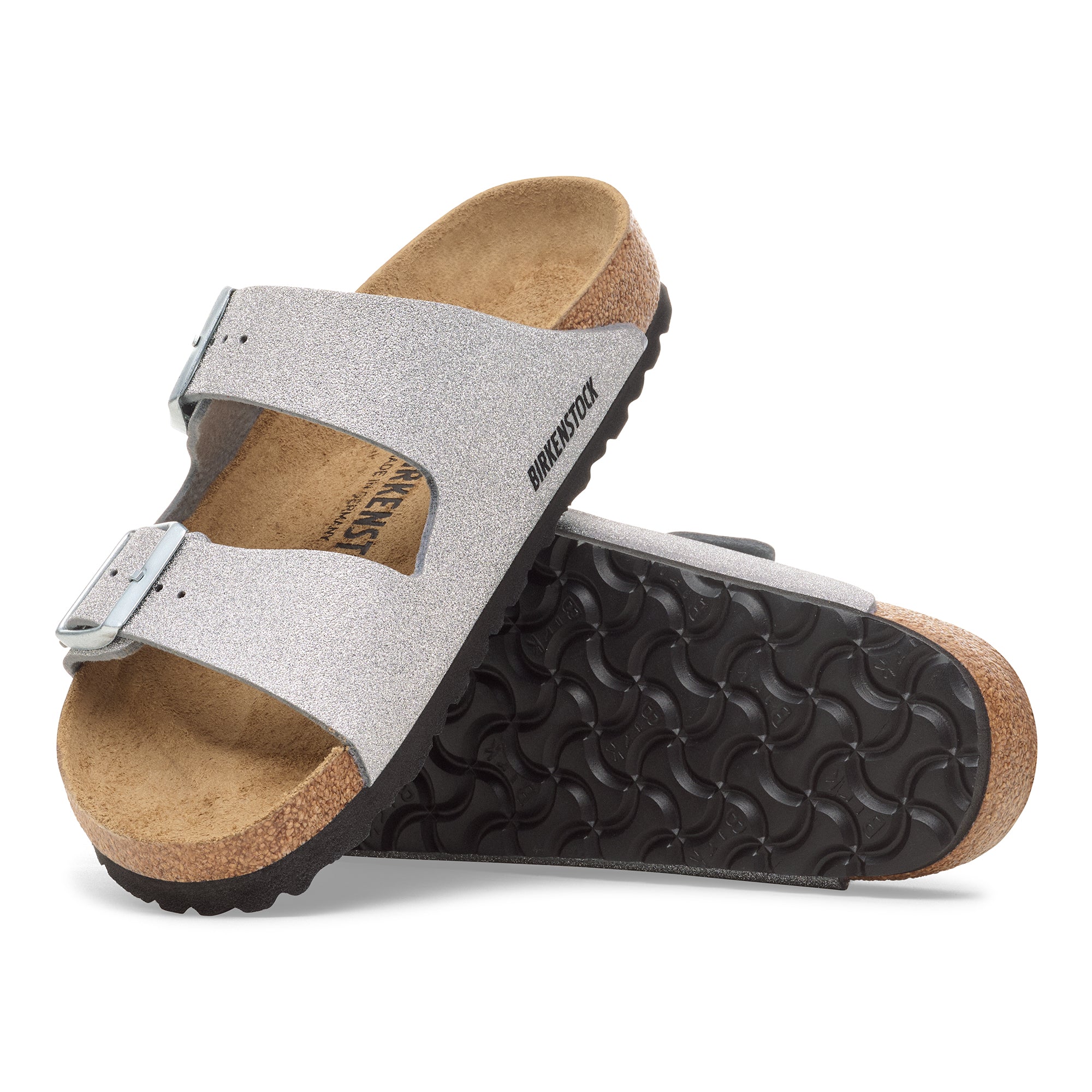 Birkenstock sandal with cork sole on a white background