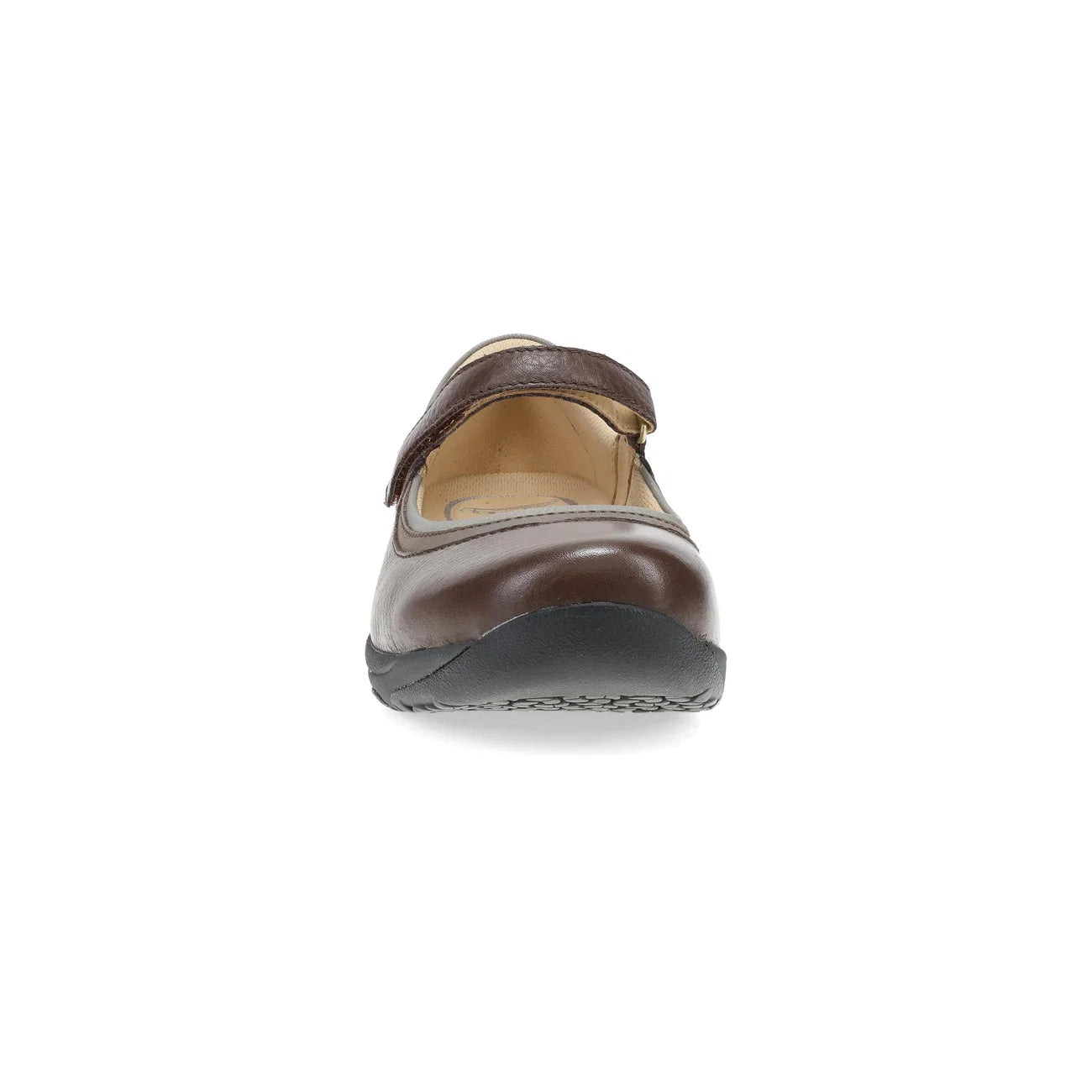 Brown and gray shoe on a white background