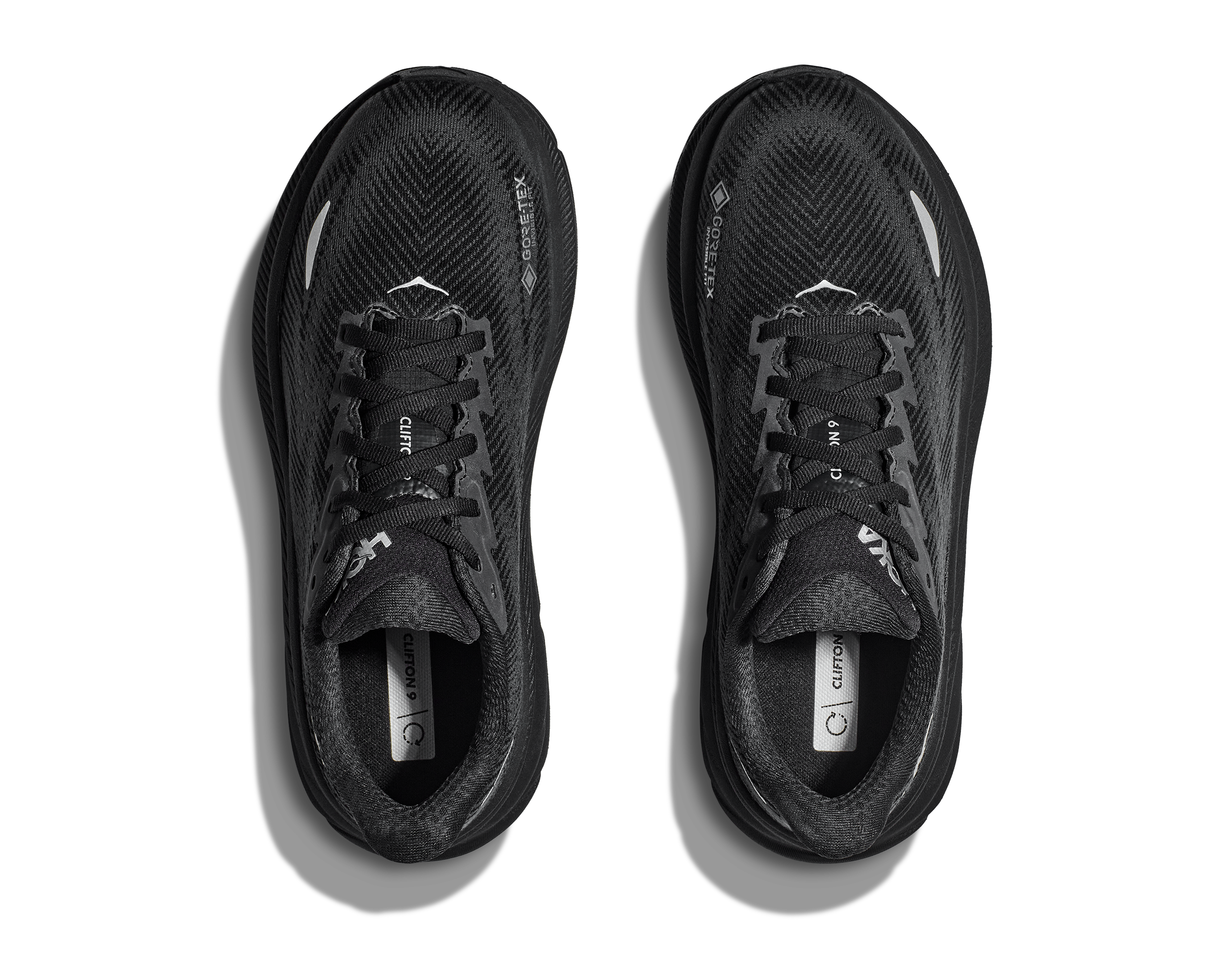 Women's Hoka Clifton 9 GTX Color: Black/Black