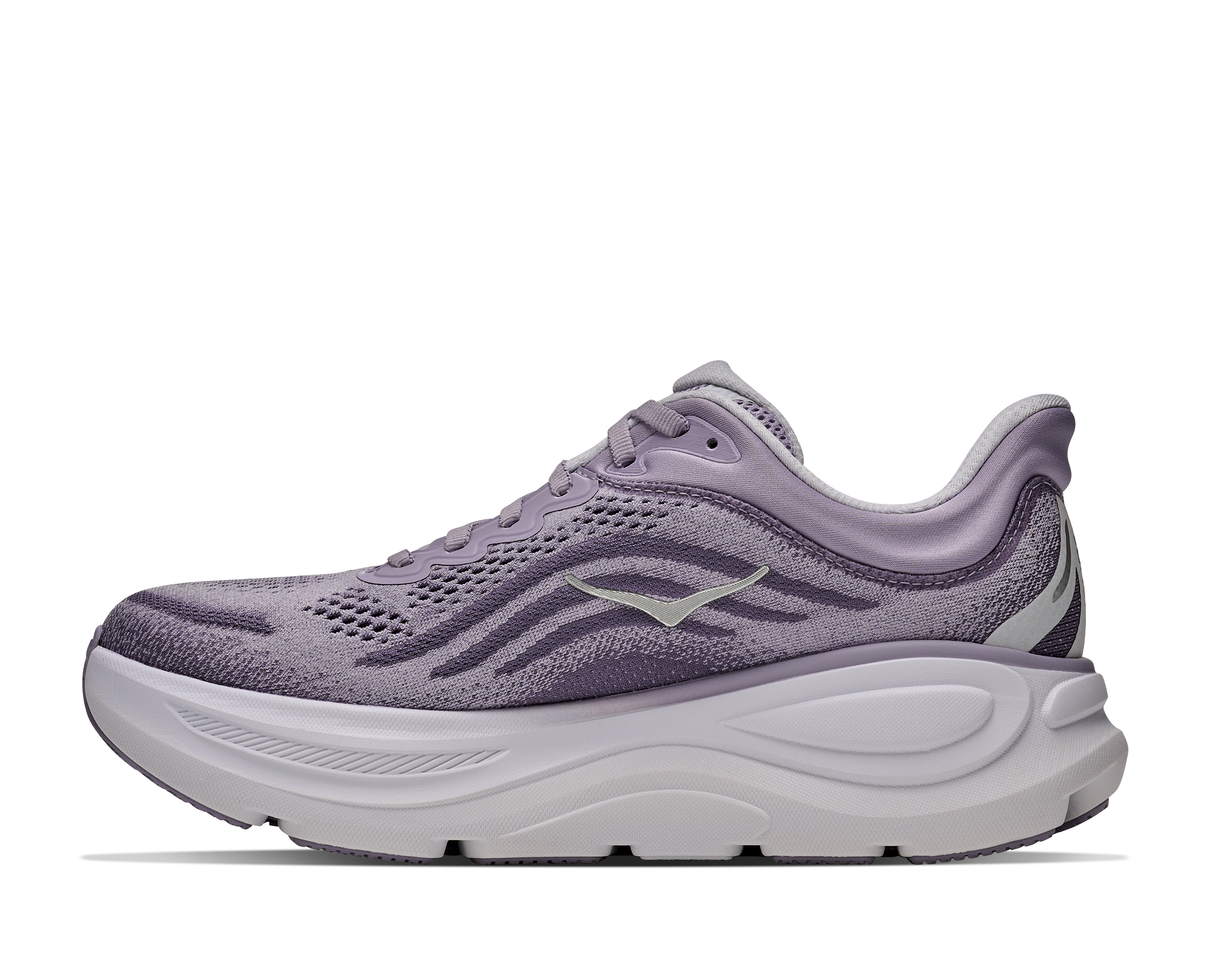Purple running shoe on a white background