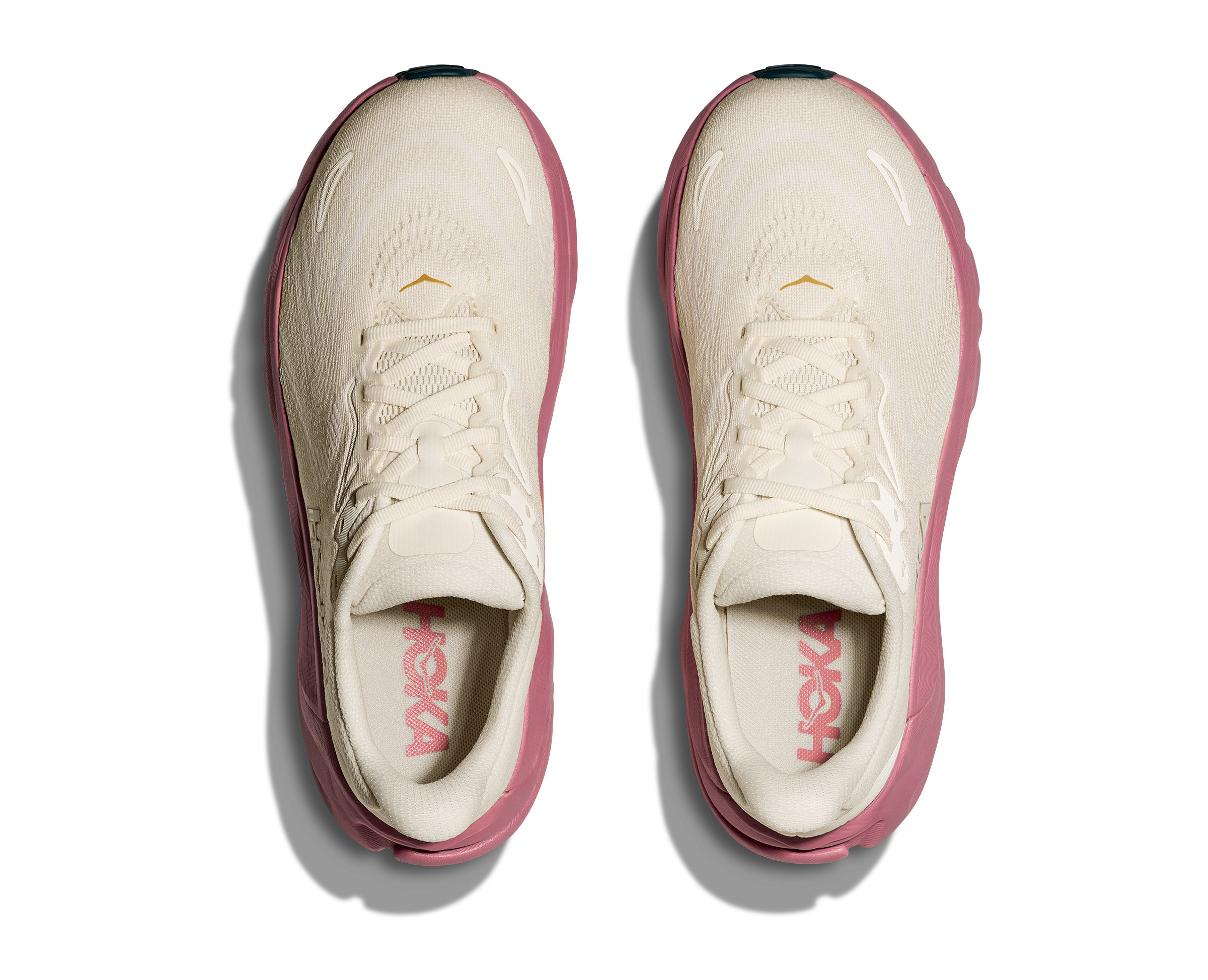 White running shoes with pink soles on a transparent background