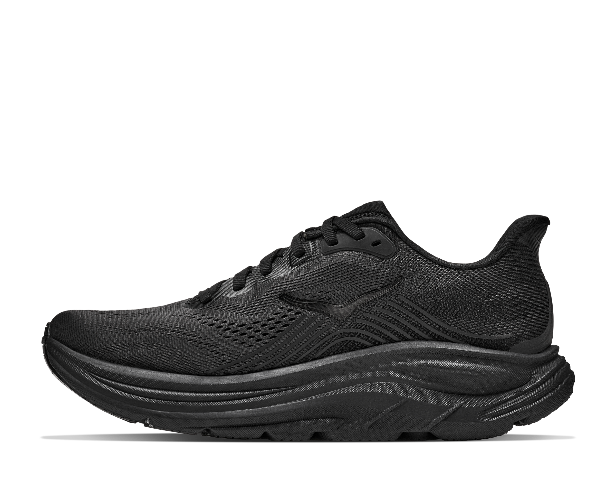 Black sneaker with Nike logo on a white background