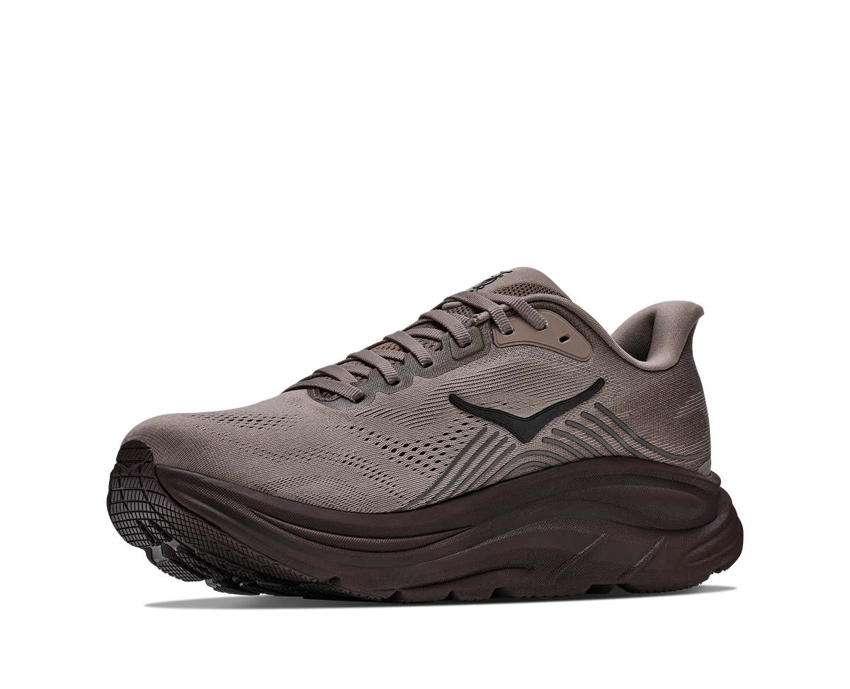 Gray running shoe on a white background