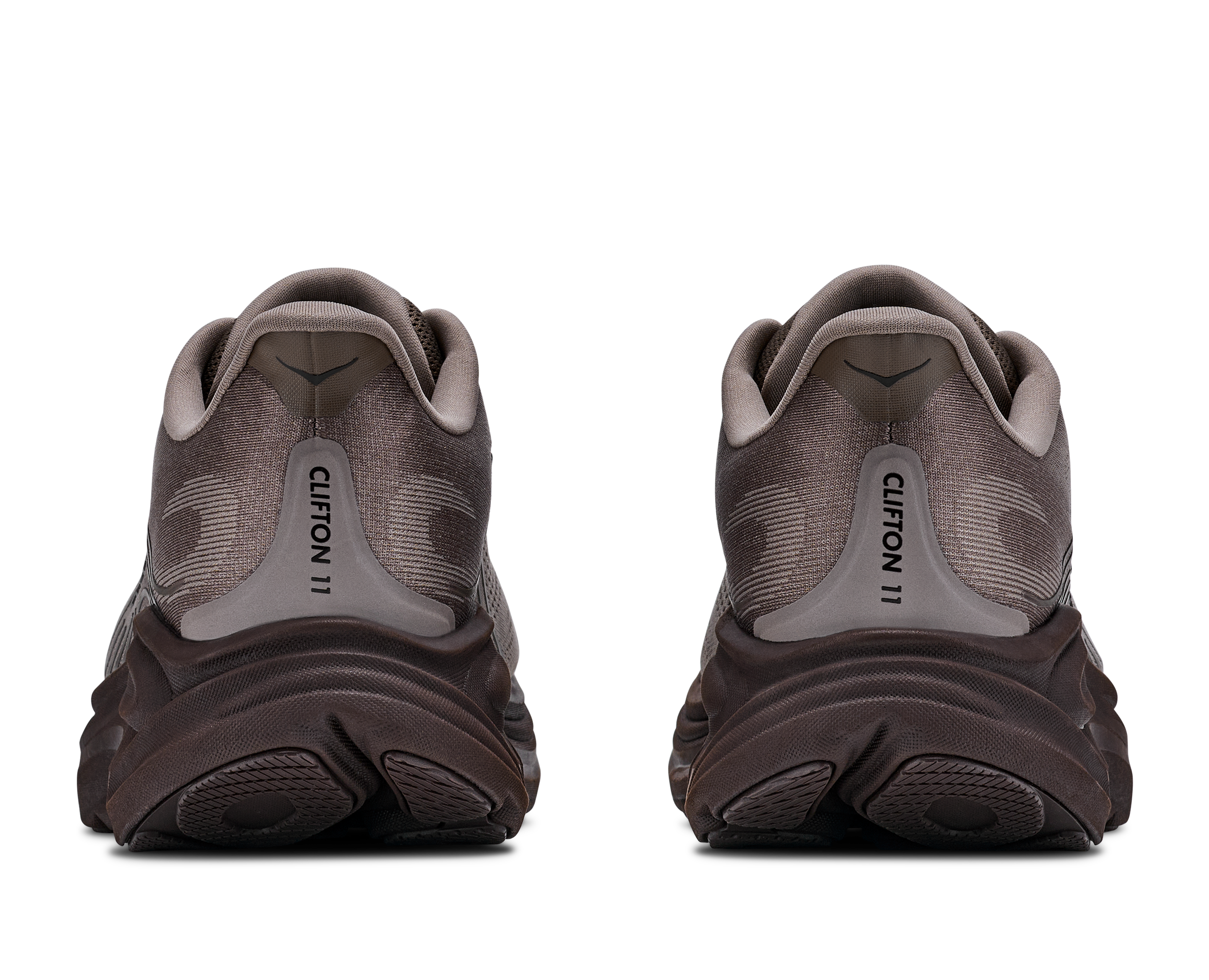 Pair of Clifton 11 shoes shown from the back on a white background