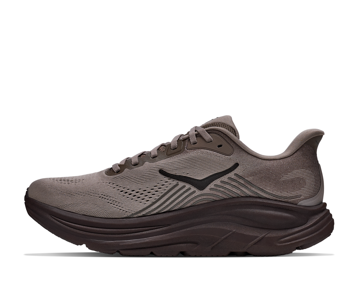 Gray running shoe on a white background