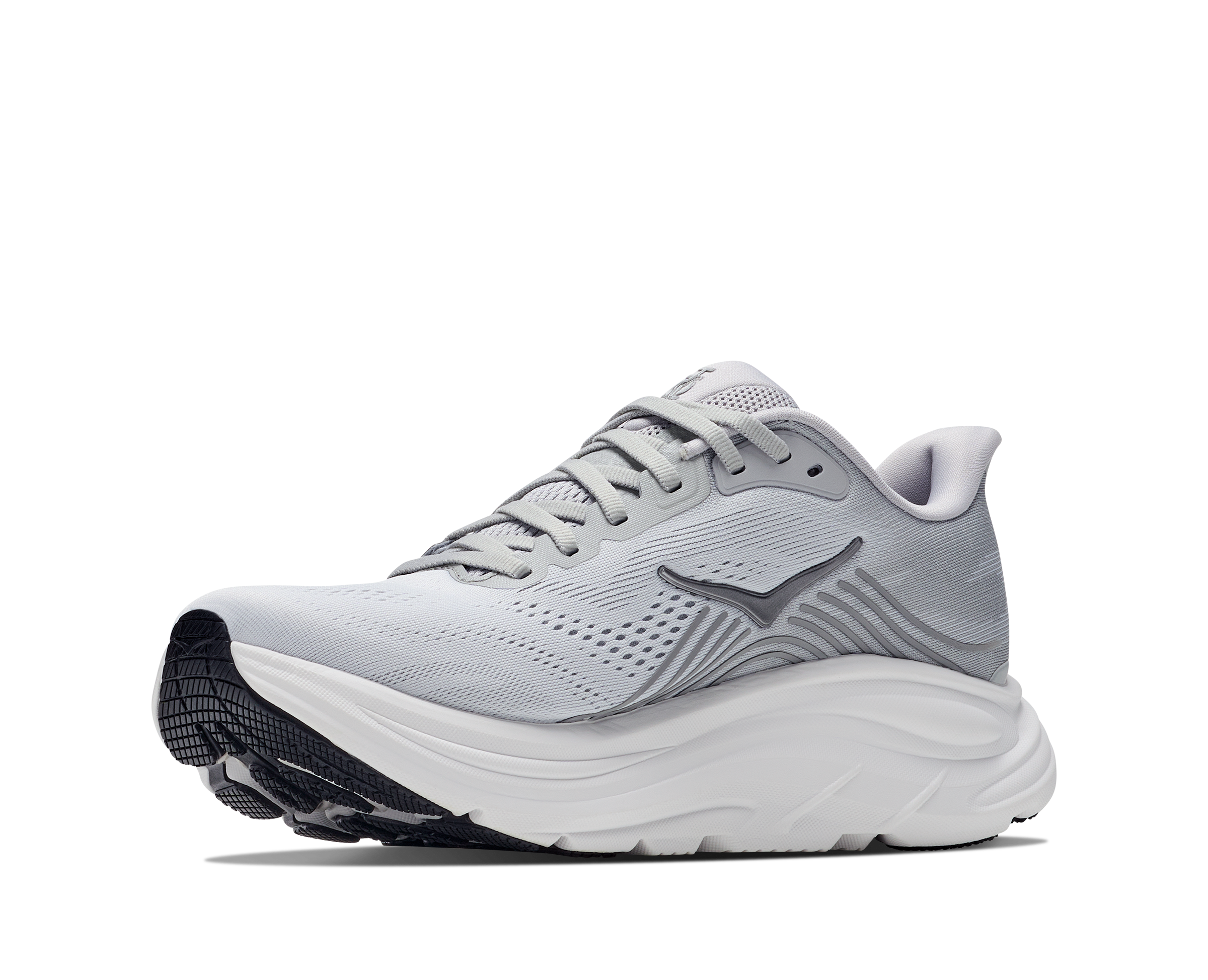 Gray running shoe on a white background