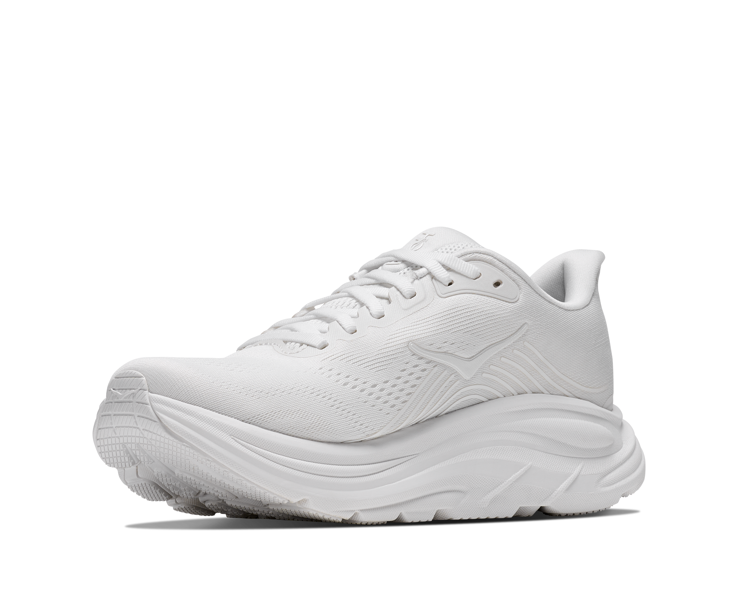 White running shoe on a white background