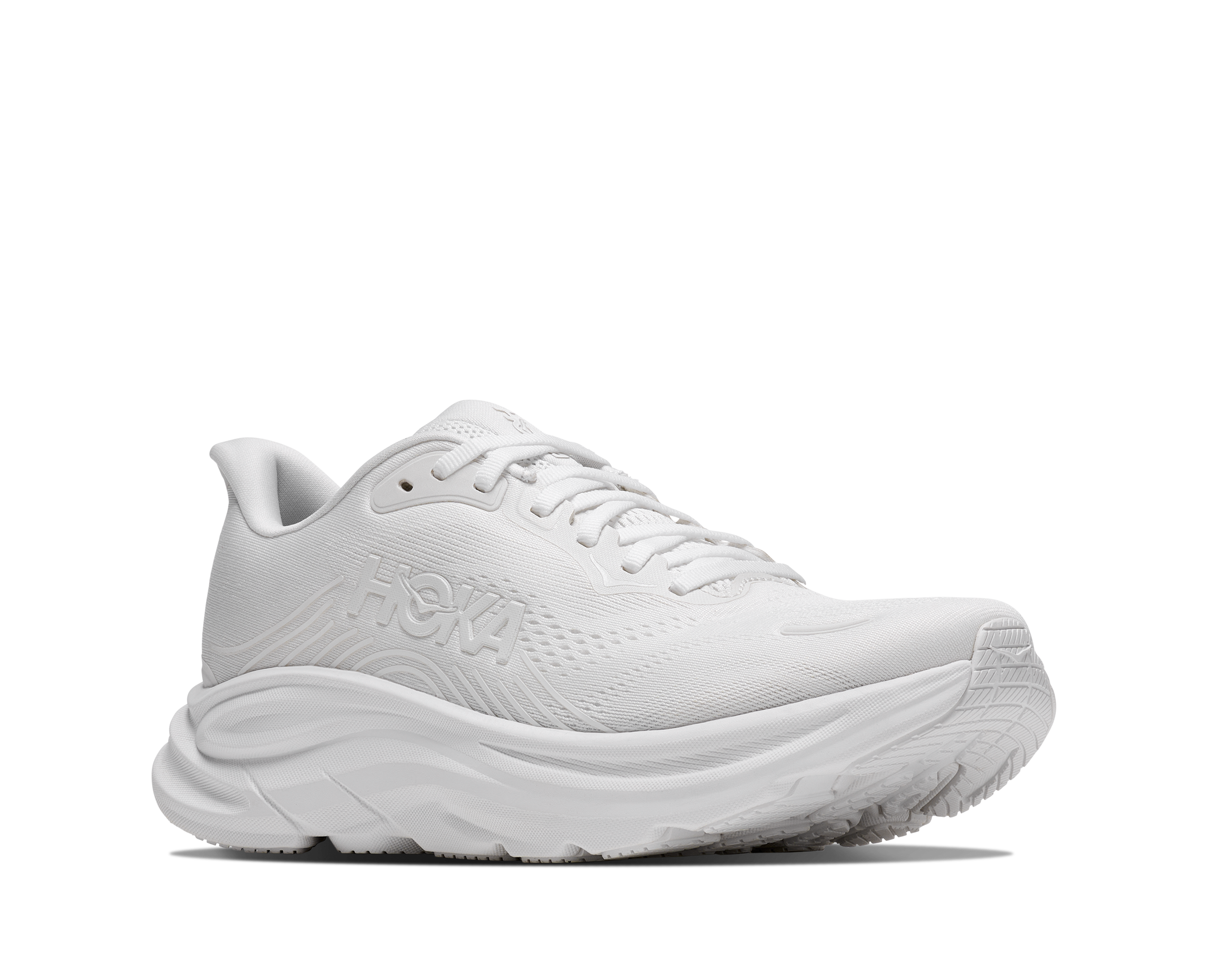 White running shoe on a white background