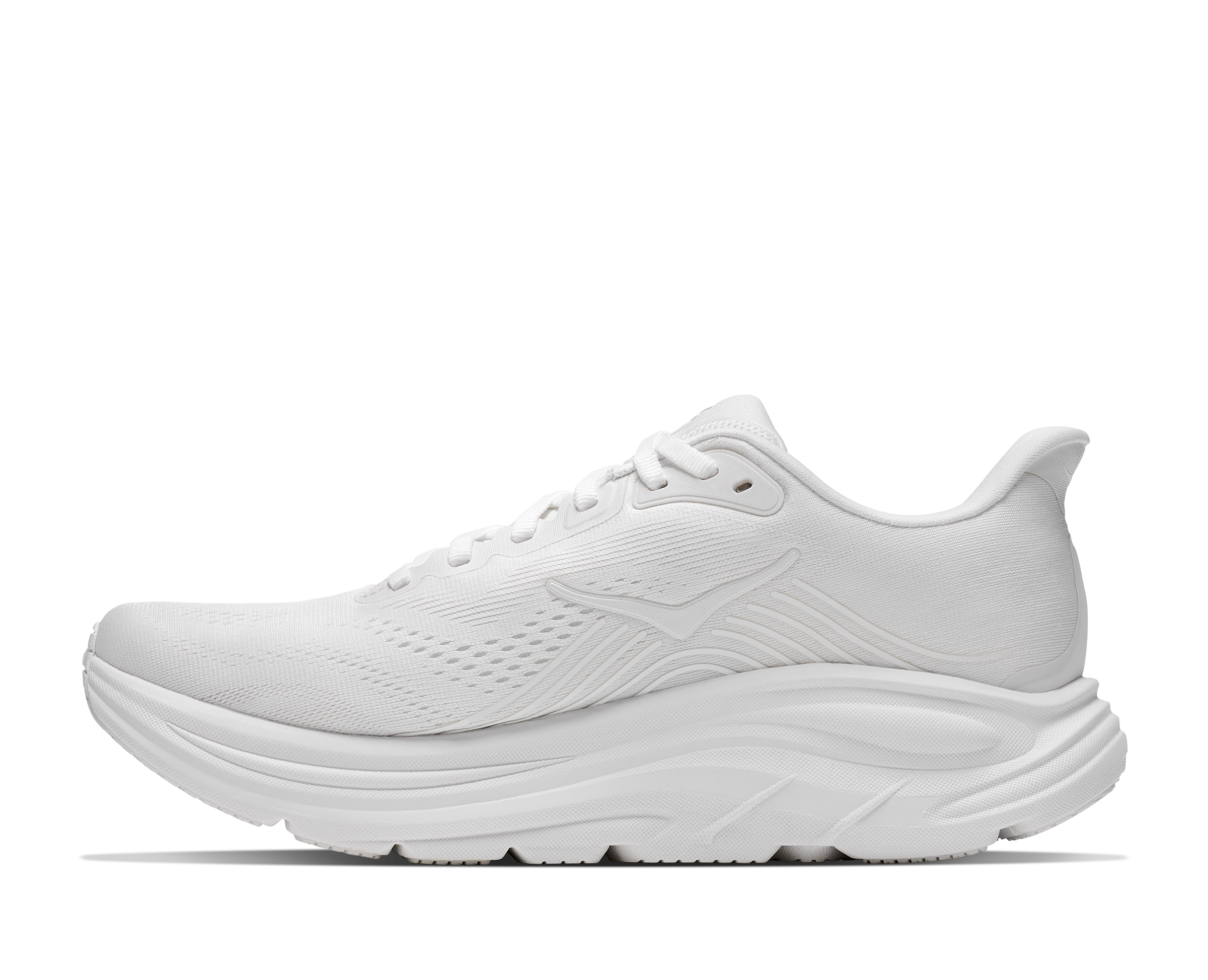 White running shoe on a white background