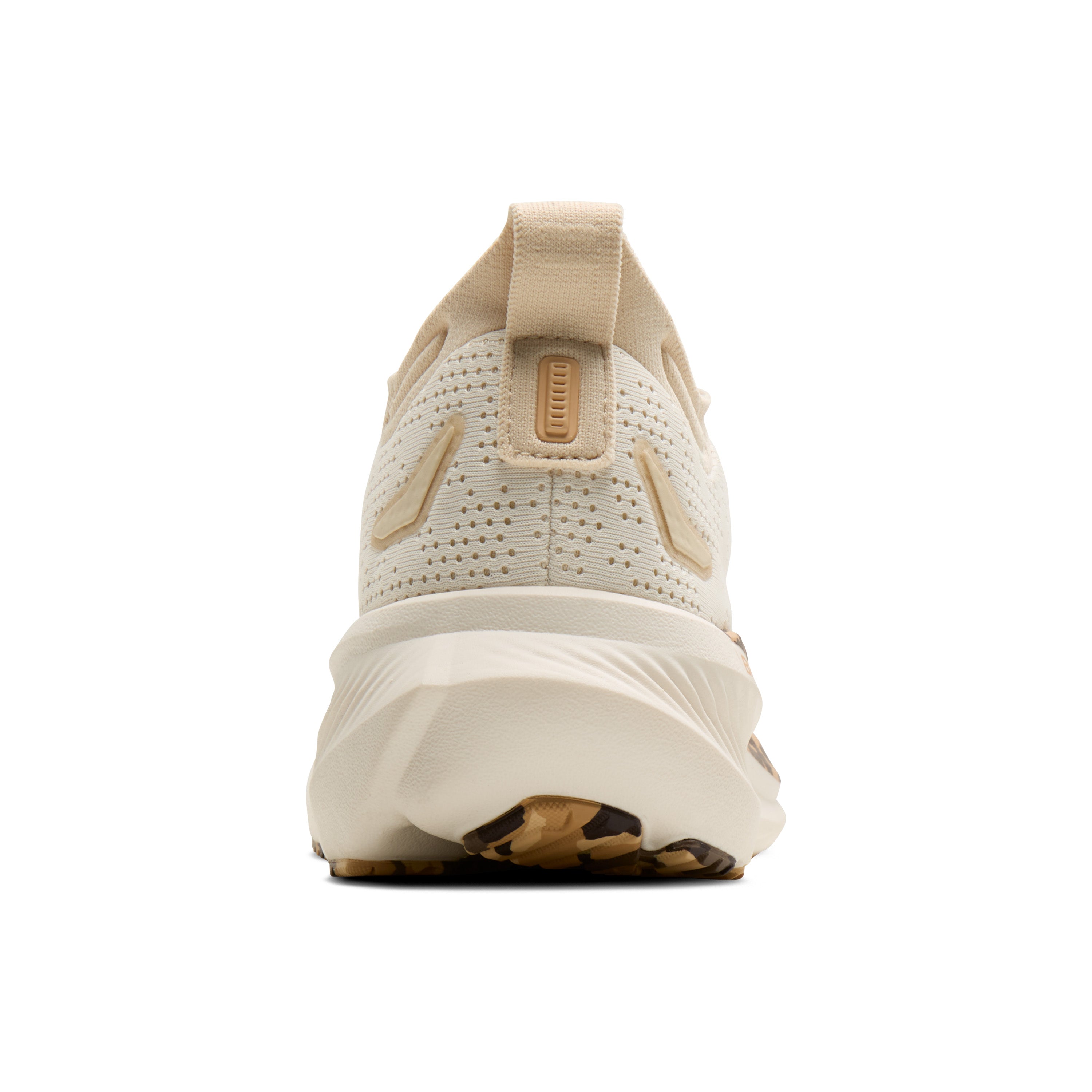 Beige sneaker with a white sole on a white background