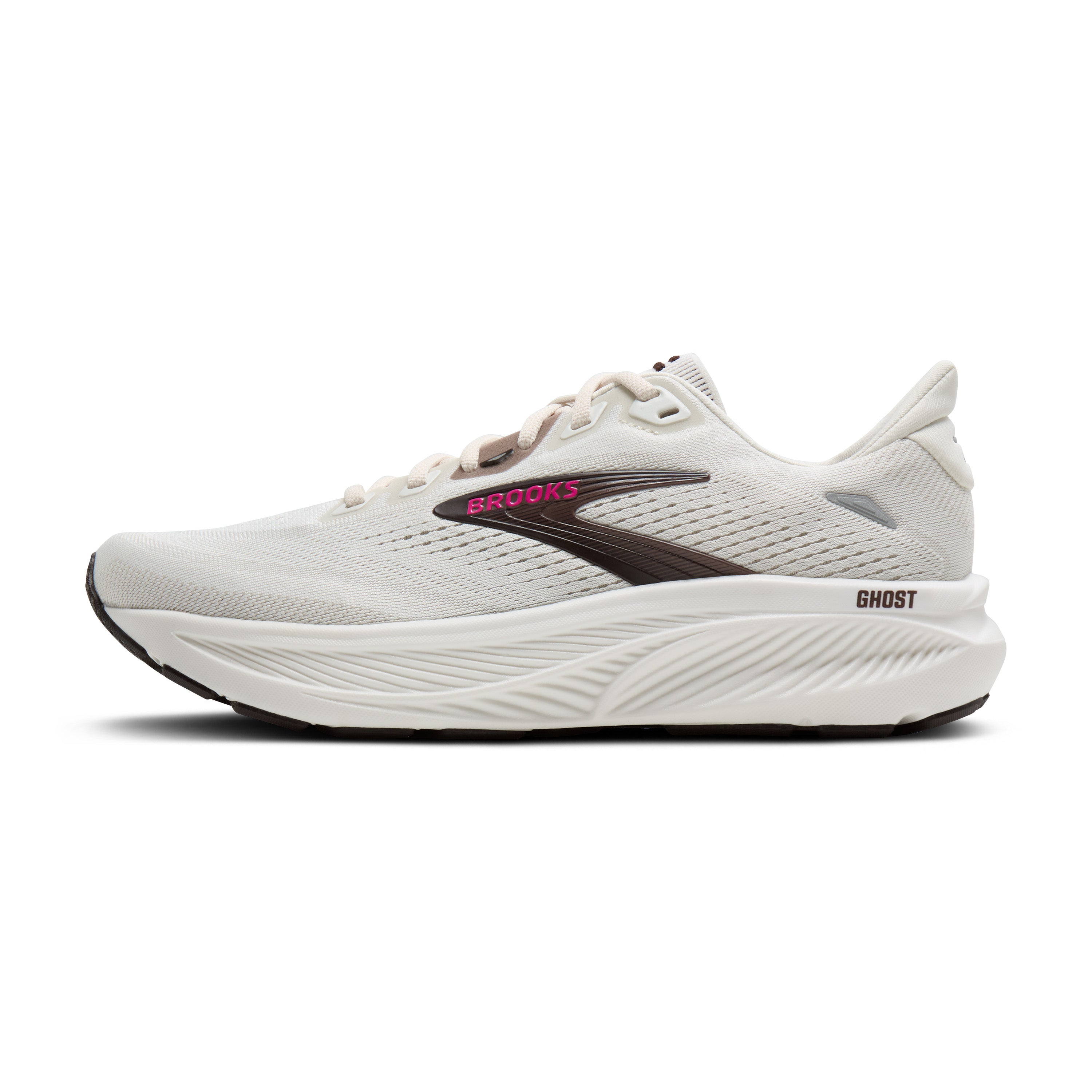 White running shoe with visible branding on a white background