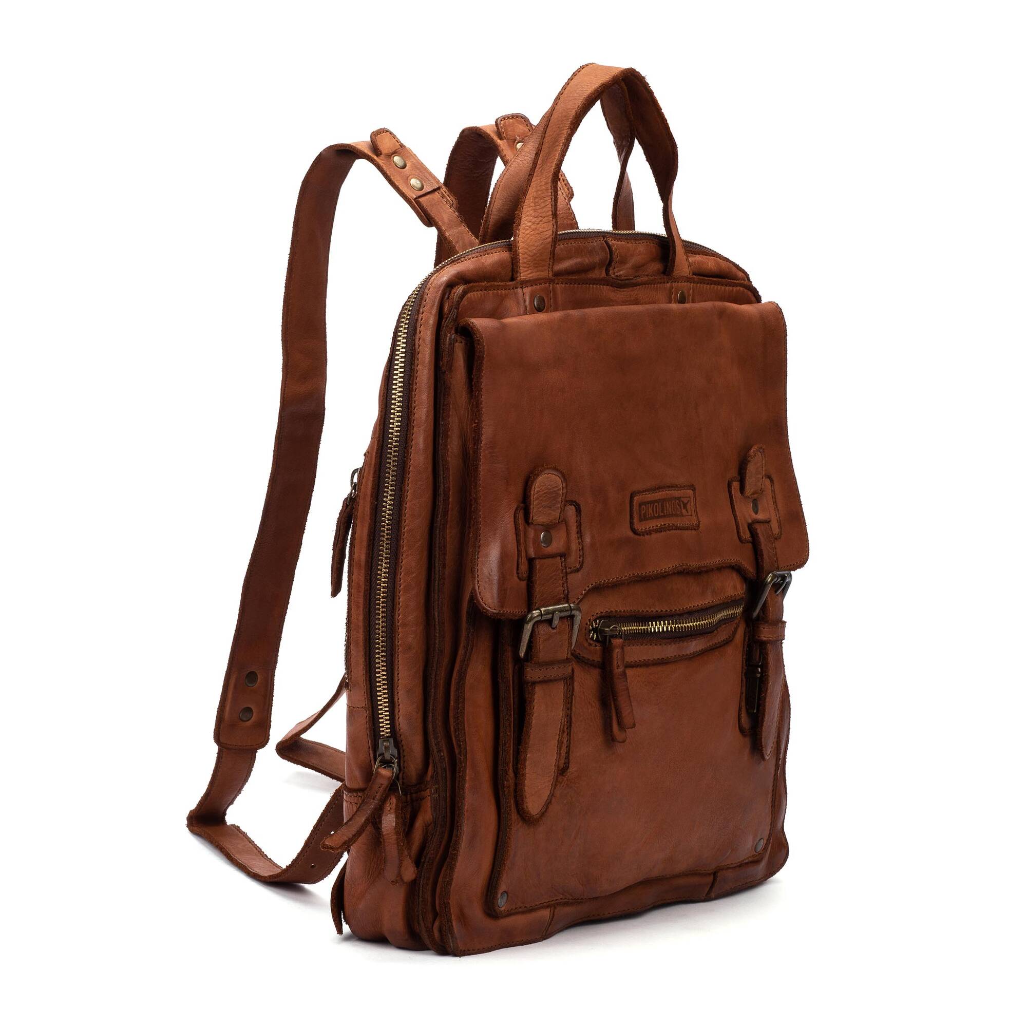 Men's Pikolinos Caimari Washed line Bag Color: Cognac