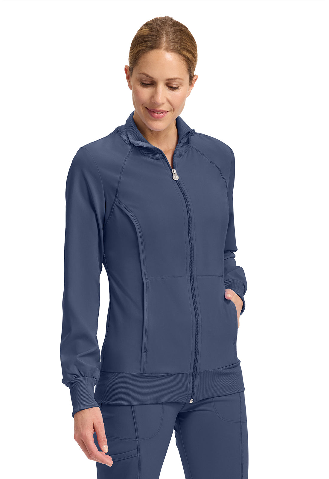 Cherokee Zip Front Warm Up Scrub Jacket Women's 7