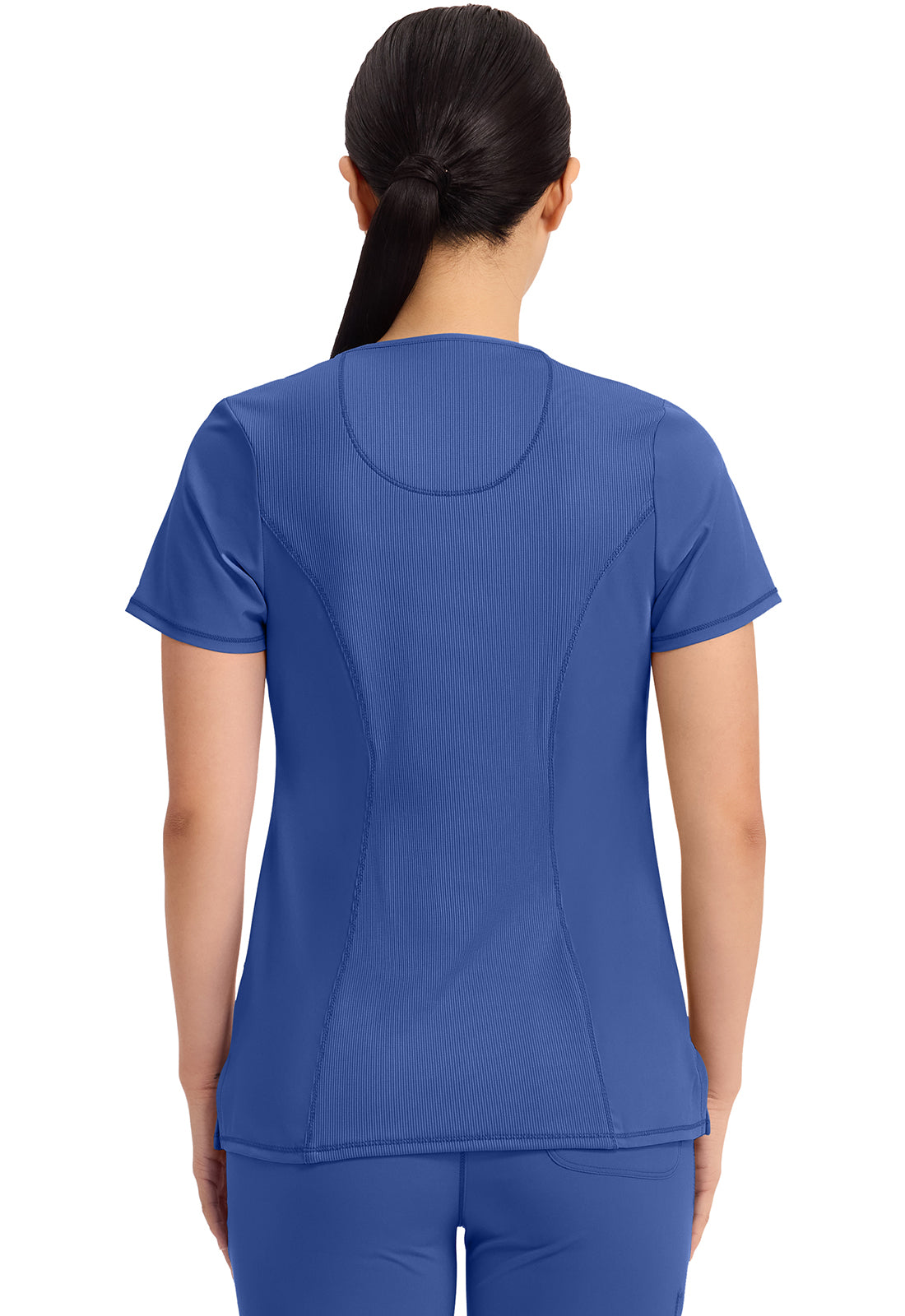 Cherokee Split Round Neck Solid Scrub Top Women's 12