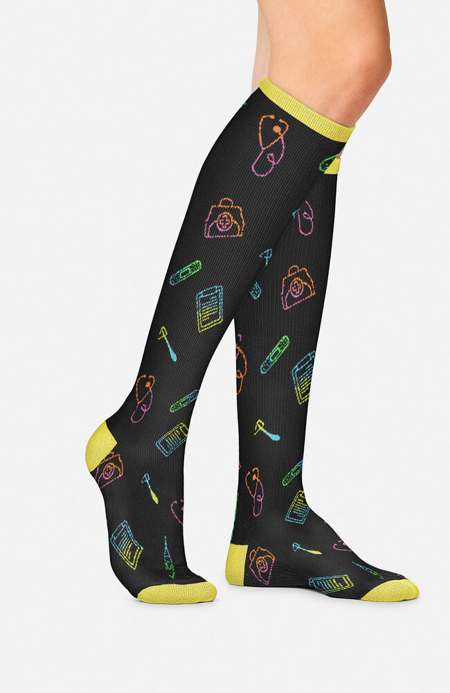 Cherokee 10-15 MMHG Print Support Sock Women's 32