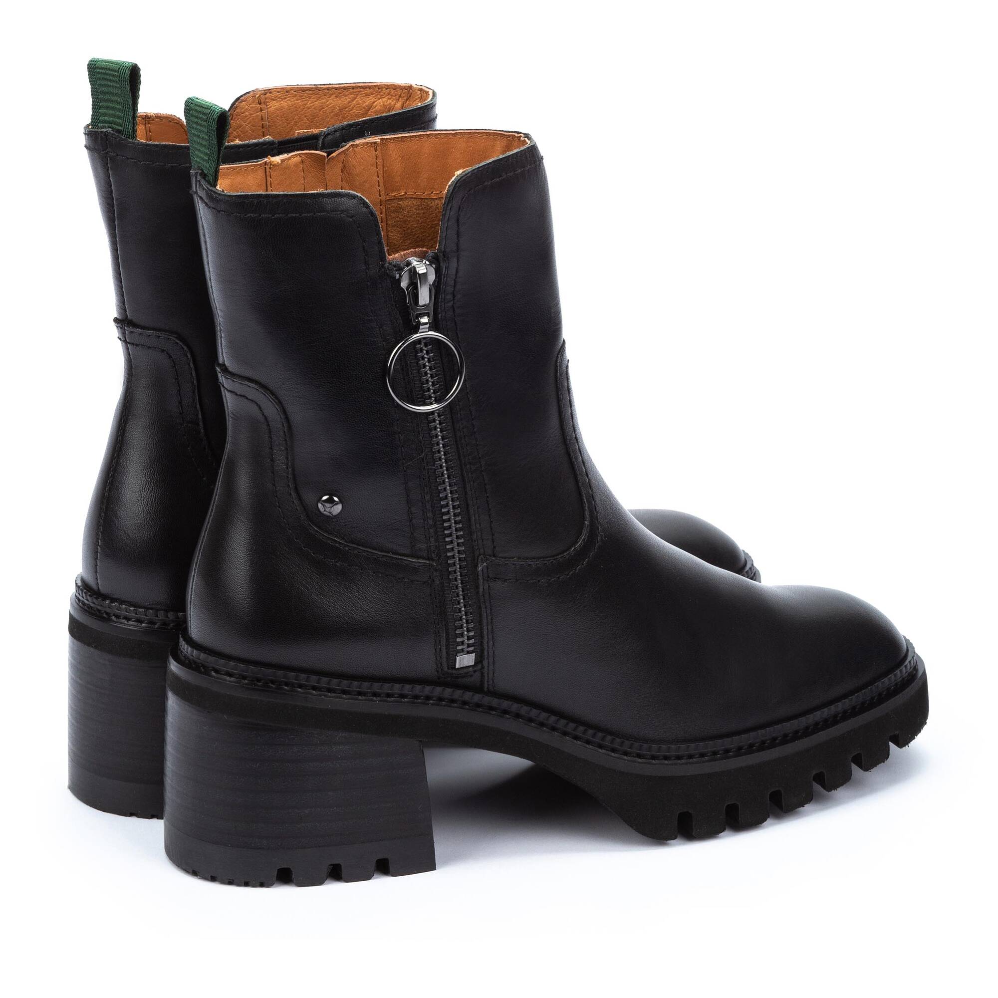 Women's Pikolinos Valladolid Ankle Boots with Mi-Heel and Studded Treads