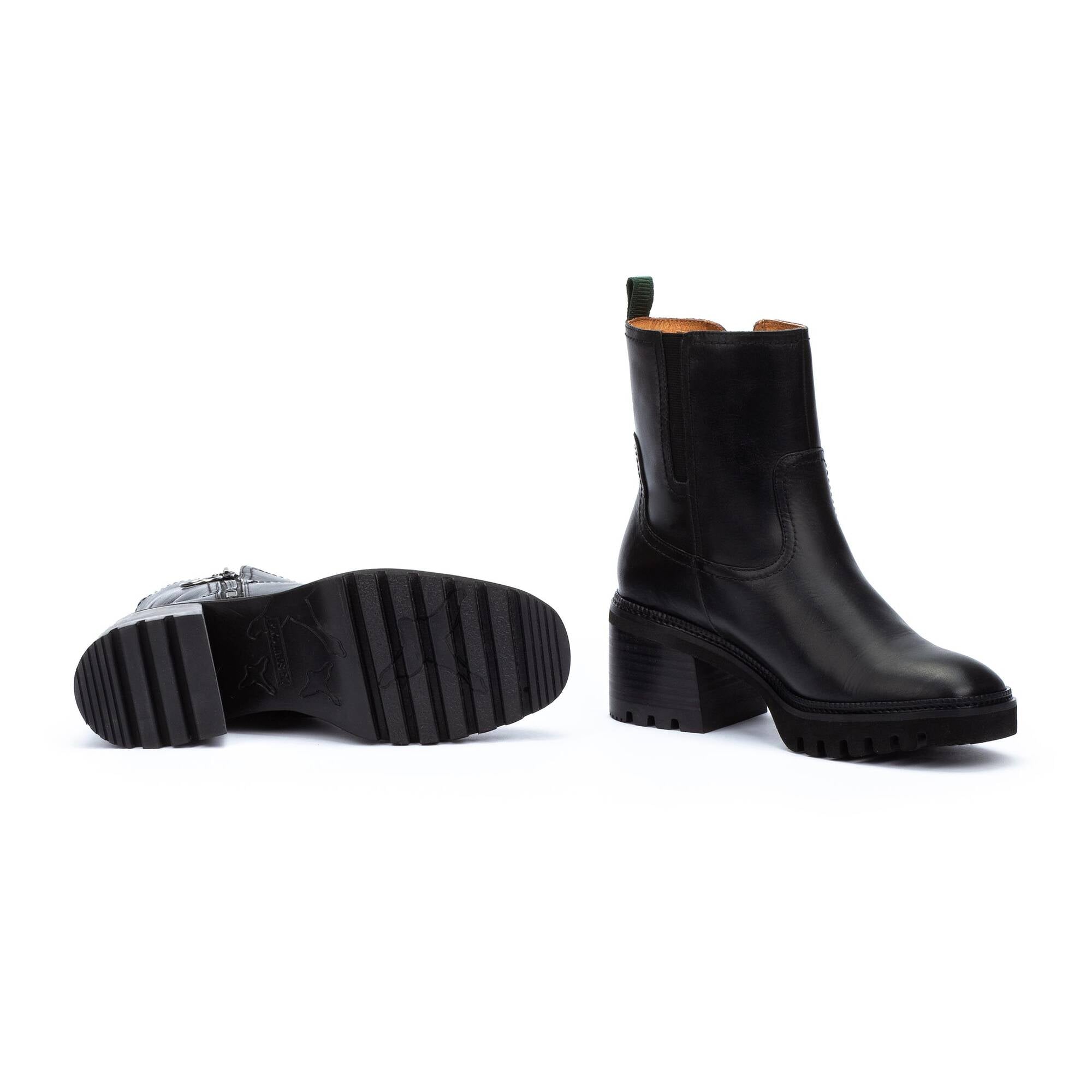 Women's Pikolinos Valladolid Ankle Boots with Mi-Heel and Studded Treads