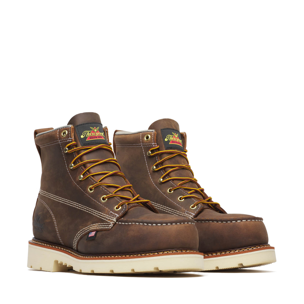 Brand New Thorogood Brown Leather Waterproof Boots made in USA steel moc toe Male Thorogood Men main image 3